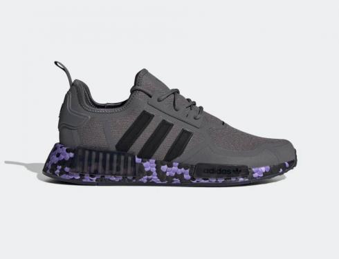 Adidas NMD R1 Grey Five Core Black Purple Rush GW5636