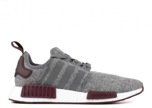 Adidas Nmd r1 Wool Four White Grey Maroon CQ0761