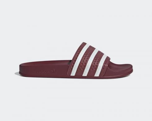 Adidas Originals Adilette Slide Brown Burgundy Cloud White GY1308