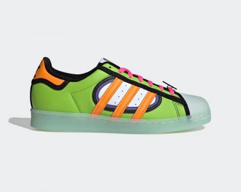 The Simpsons x Adidas Superstar Squishee Semi Solar Green Bright Orange Sky Tint H05789