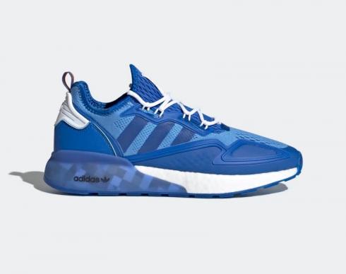 Adidas ZX 2K Boost Ninja Time In Blue Cloud White Collegiate Green FZ1883