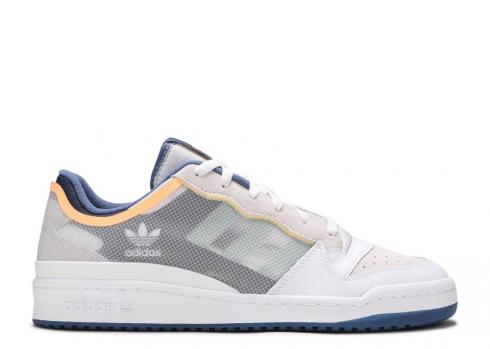 Adidas Forum Low Tt White Crew Blue Orange Acid Cloud FY4967