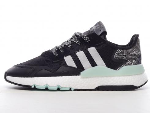 Adidas Nite Jogger 2021 Boost Core Black Blue Cloud White FW6687