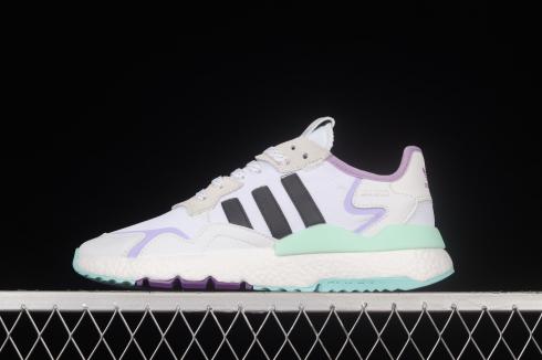 Adidas Nite Jogger Boost Cloud White Green Purple FW6702