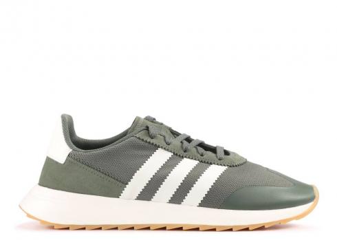 Adidas Womens Flashback Dark Green White BY9303