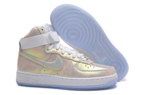 Nike Womens Air Force 1 Hi Premium QS Iridescent Pearl Multi White 704516-100