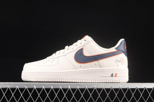 Nike Air Force 1 07 Low White Blue Orange Shoes BS8871-101