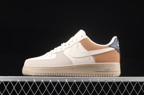 Nike Air Force 1 07 Low White Navy Blue Brown Shoes BS8871-107