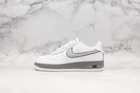 Nike Air Force 1 Low 07 Grey Summit White Red Shoes AH0968-033