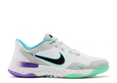 Nike Alpha Huarache Elite 3 Turf White Peach Cream Blue Turquoise Summit Black CV3560-102