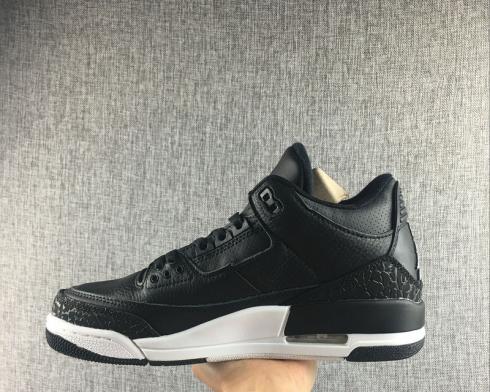 Nike Air Jordan 3 Retro Black Grey White Mens High Top Basketball Shoes 580775-001