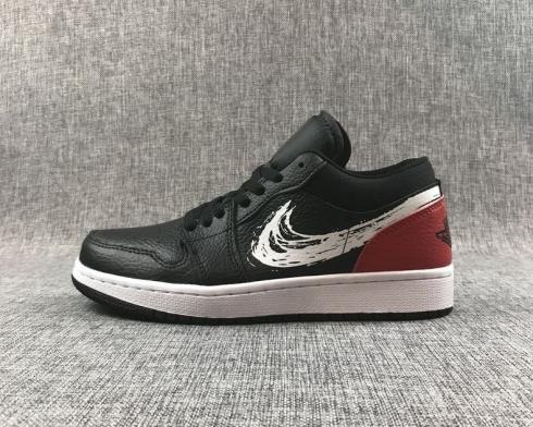 Air Jordan 1 Low Summit White Black University Red Shoes CZ4656-001