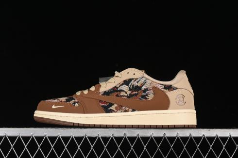 Ttravis Scott x Fragment Design x Air Jordan 1 Low OG SP Mocha Coffee JH6088-610