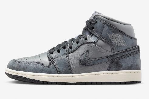 Air Jordan 1 Mid Distressed Smoke Grey Off Noir Sail FJ3448-001