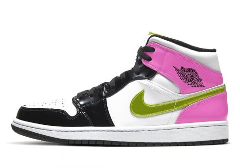 Air Jordan 1 Mid SE GS Cyber Active Fuchsia White Black CZ9835-100