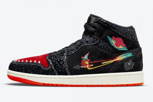 Air Jordan 1 Mid SE SiEMPRE Familia Black Sail Roma Green Chile Red DN4904-001