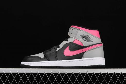 Nike Air Jordan 1 Mid Black Medium Grey Red White 555724-059