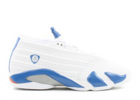 Air Jordan 14 Retro Low White Pacific Blue Ceramic Metallic Bright Silver 312567-141