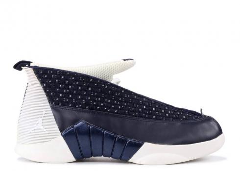 Air Jordan 15 Og 2000 White Metallic Silver Obsidian 136029-411