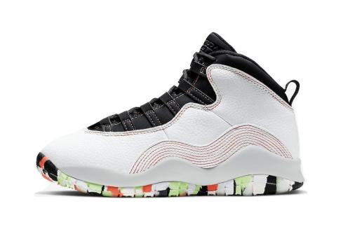 Air Jordan 10 GS Ember Glow White Barely Volt Black BV1843-176