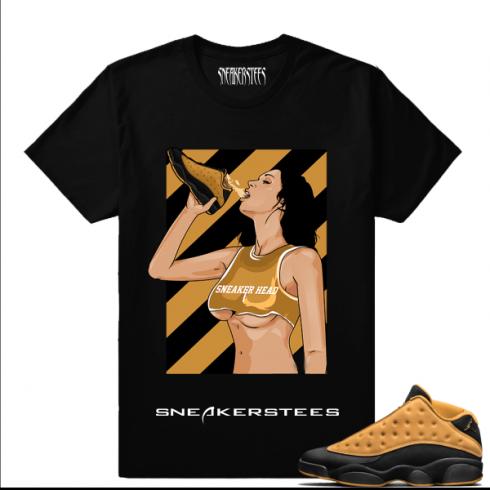 Match Air Jordan 13 Chutney Sneaker Thirst Black T shirt