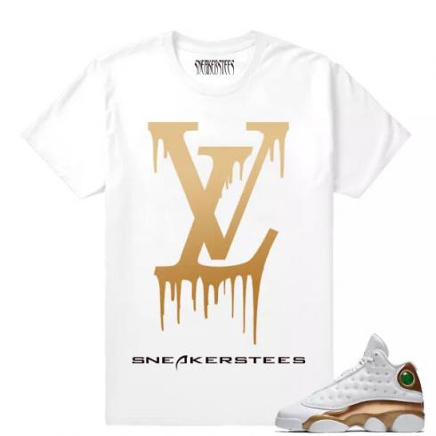 Match Air Jordan 13 DMP LV Drip White T shirt