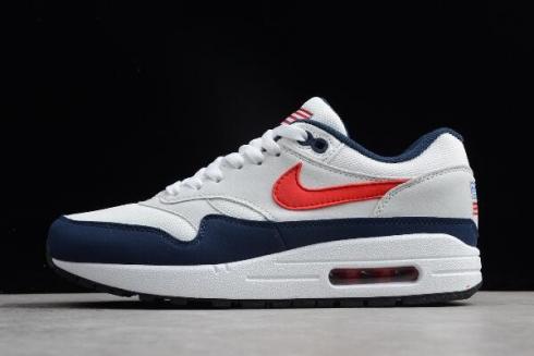 Nike Air Max 1 USA White Varsity Red Midnight Navy Light Zen Grey 604139 162