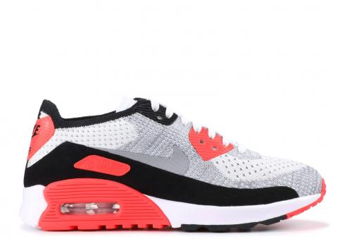 W Air Max 90 Ultra 2.0 Flyknit Infrared Flyknit Crimson White Wolf Grey Bright 881109-100