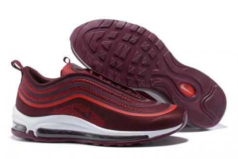 Nike Air Max 97 Running Men Shoes Wine Red White