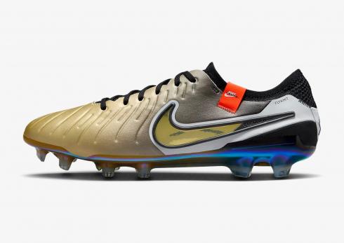 Nike Tiempo Legend 10 Elite FG Golden Touch Metallic Gold Silk Total Crimson Metallic Gold Coin FJ2515-900