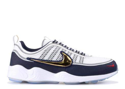 Air Zoom Spiridon Olympic White Obsidian Gold Metallic 849776-174