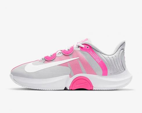 Womens NikeCourt Air Zoom GP Turbo Grey Pink White CK7580-001