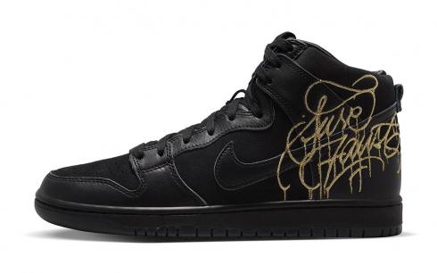 FAUST x Nike SB Dunk High The Devil is in The Details Black Metallic Gold DH7755-001