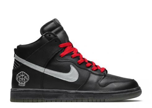 Nike Dunk Hi Pharrell Red Black Silver Varsity Metallic 308418-001