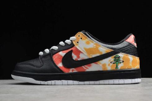 2020 Nike SB Dunk Low Raygun Tie Dye Black Orange Flash BQ6832 001