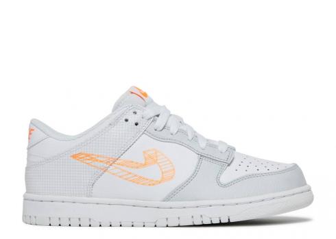 Nike Dunk Low Se GS 3d Swoosh Platinum Orange White Total Pure DR0171-100