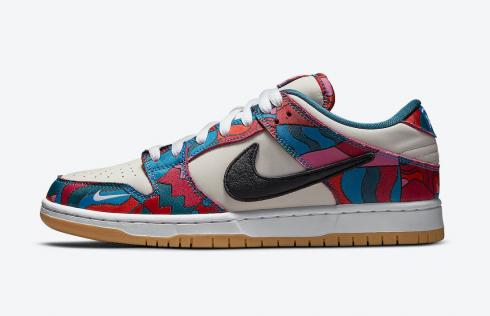 Nike SB Dunk Low Parra 2021 Fire Pink Gym Red Mocha Royal Blue DH7695-600