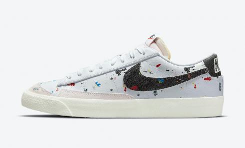 Nike SB Blazer Low Paint Splatter White Black Shoes DJ1517-100