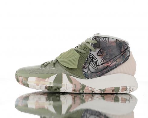 Nike Zoom Kyrie 6 PE Greey Camo Black Green Shoes CQ7824-303