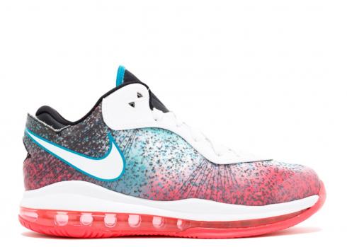 Lebron 8 V 2 Low Miami Night Blue Glass White Red Solar 456849-101