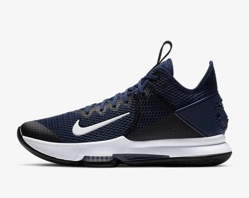 Nike Zoom Lebron Witness 4 Midnight Navy White Black Pure Platinum CV4004-401