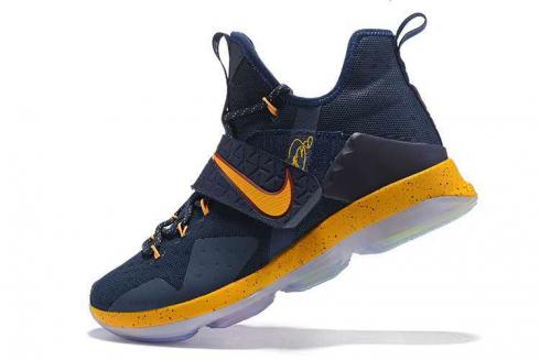 Nike Zoom Lebron XIV 14 Navy Blue Gold Men Basketball Shoes 921084 ...