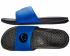 Nike Benassi Just Do It Print Mens Black Blue Royal Slide Sandals 631261-019