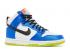 Nike Womens Dunk High Blue Satin Racer Black Atomic Green White DV2185-100