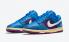 Undefeated x Nike SB Dunk Low SP 5 On It Dunk vs. AF1 Signal Blue Night Purple DH6508-400