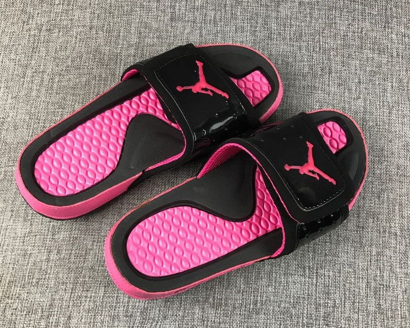Nike Air Jordan Hydro 13 Black Vivid Pink Womens Sandals Slippers ...