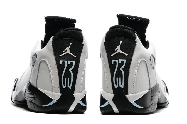 Nike Air Jordan 14 Retro XIV Men Shoes White Jade Black Toe 487471 ...