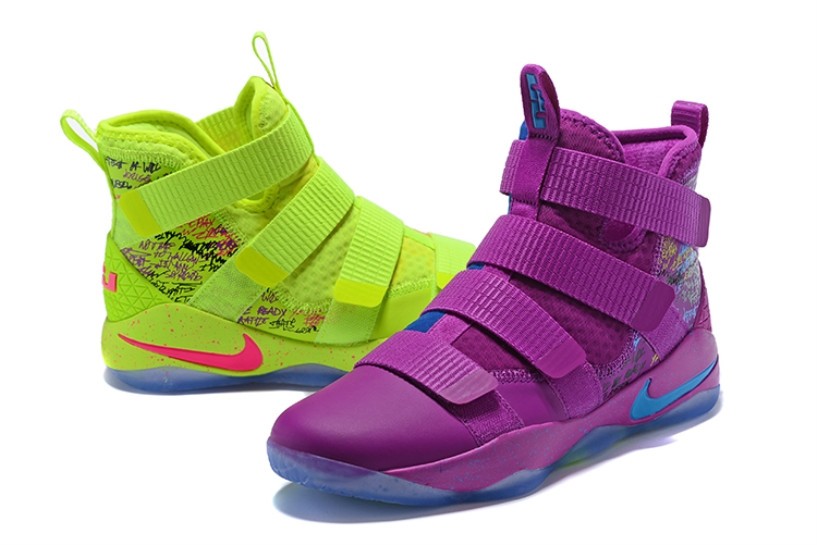 green and purple lebrons