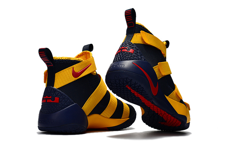 Nike Zoom Lebron Soldiers XI 11 deep blue yellow Men Basketball Shoes ...